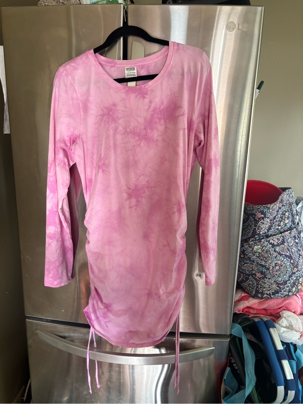 PINK Victoria's Secret Pink Tie-Dye Long Sleeve Drawstring Tunic